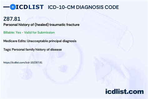 Z87.81 Personal history of (healed) traumatic fracture...